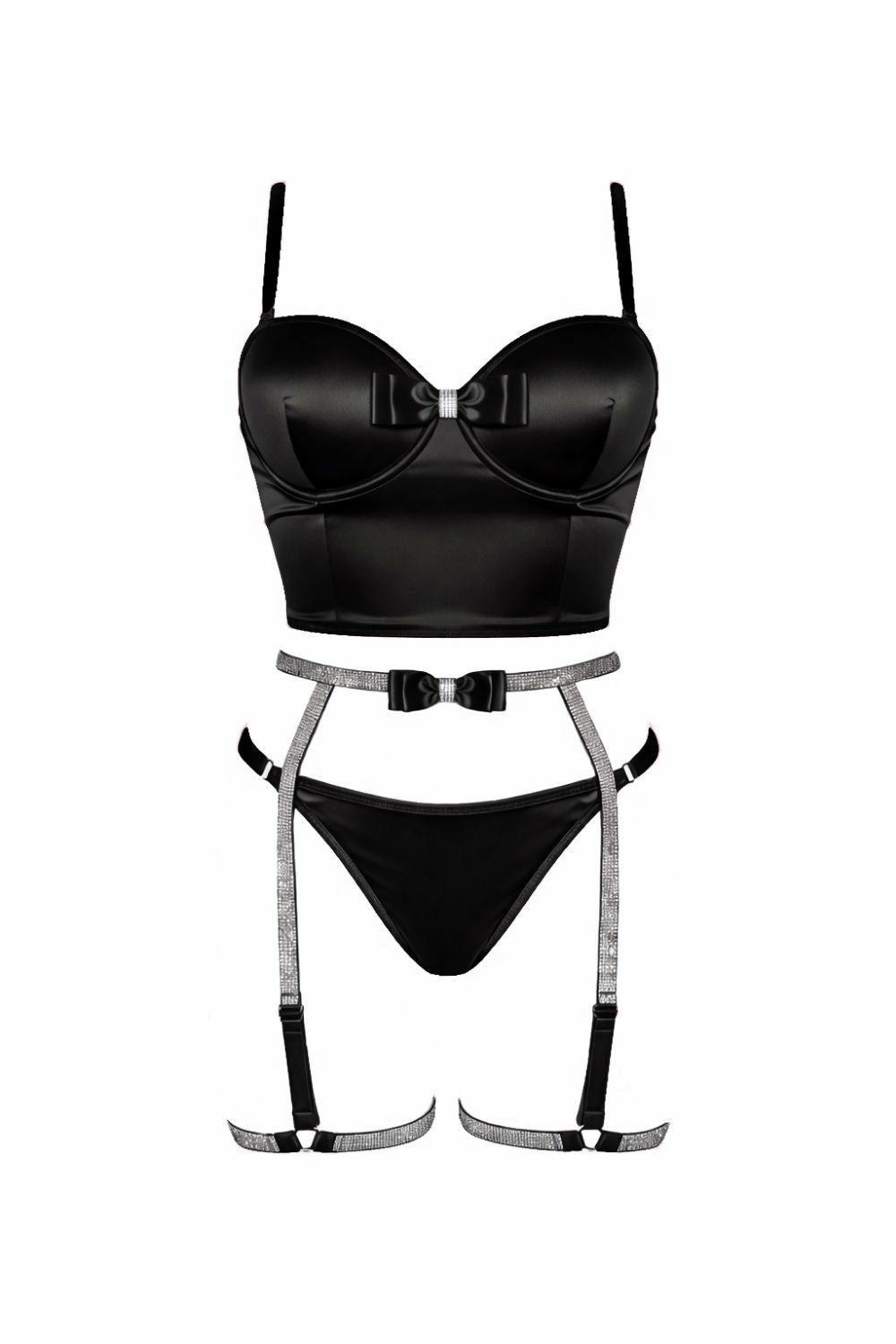 Moroccan Muse – Noir Ribbon Bustier Set