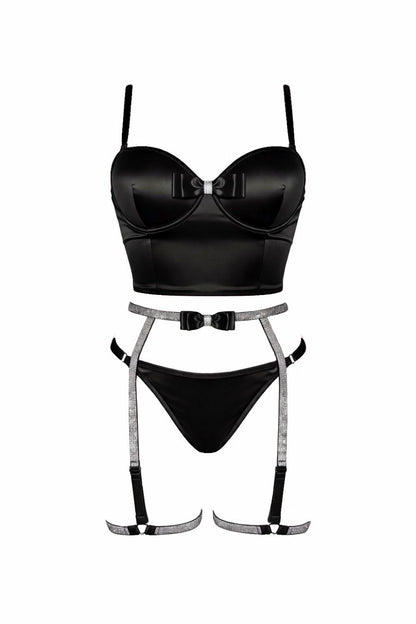 Moroccan Muse – Noir Ribbon Bustier Set