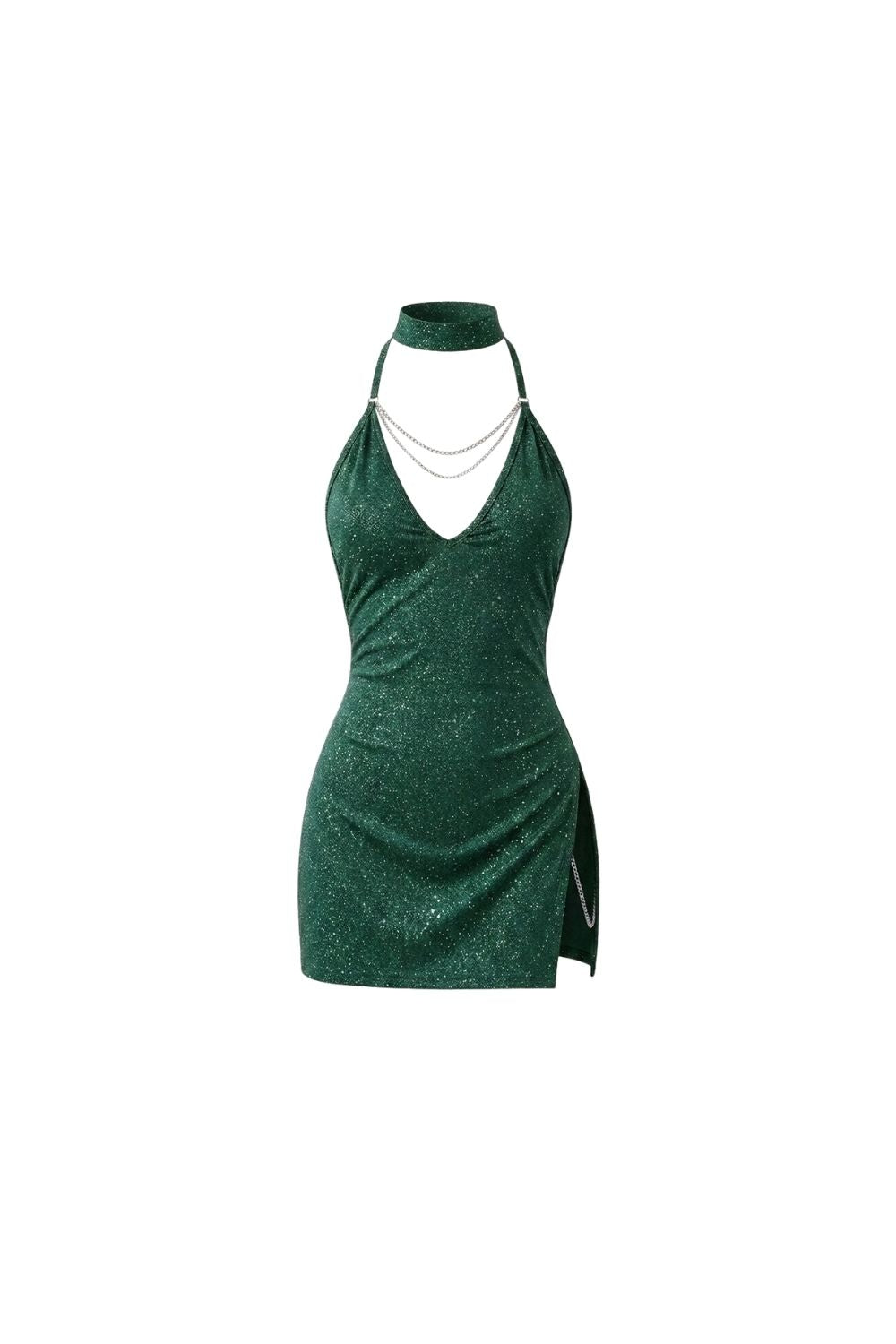 Nuit Chain Glitter Babydoll Dress