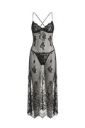 Black Sheer Floral Dress