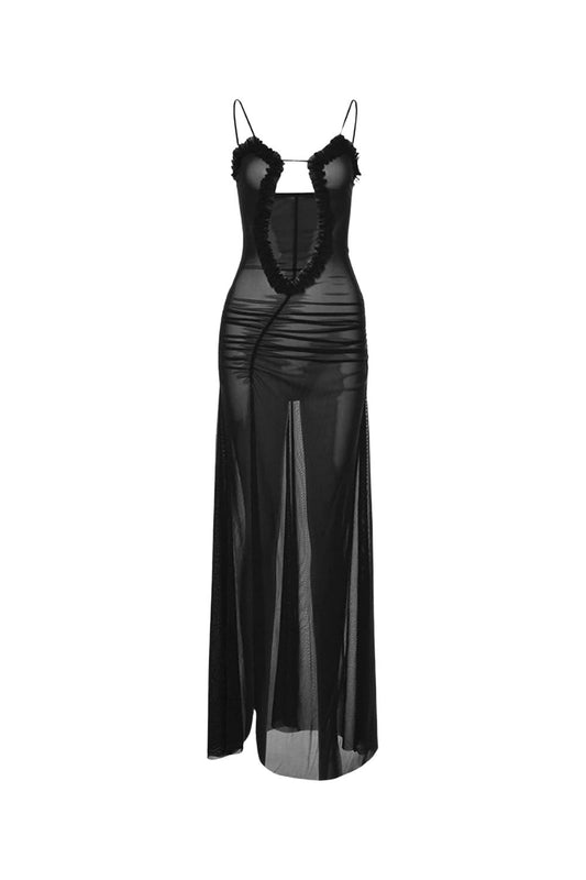 Black Sheer Transparent Dress