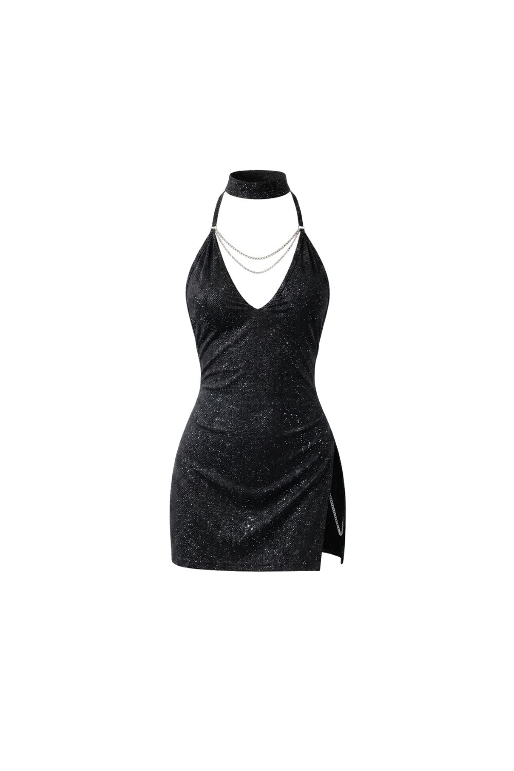Nuit Chain Glitter Babydoll Dress