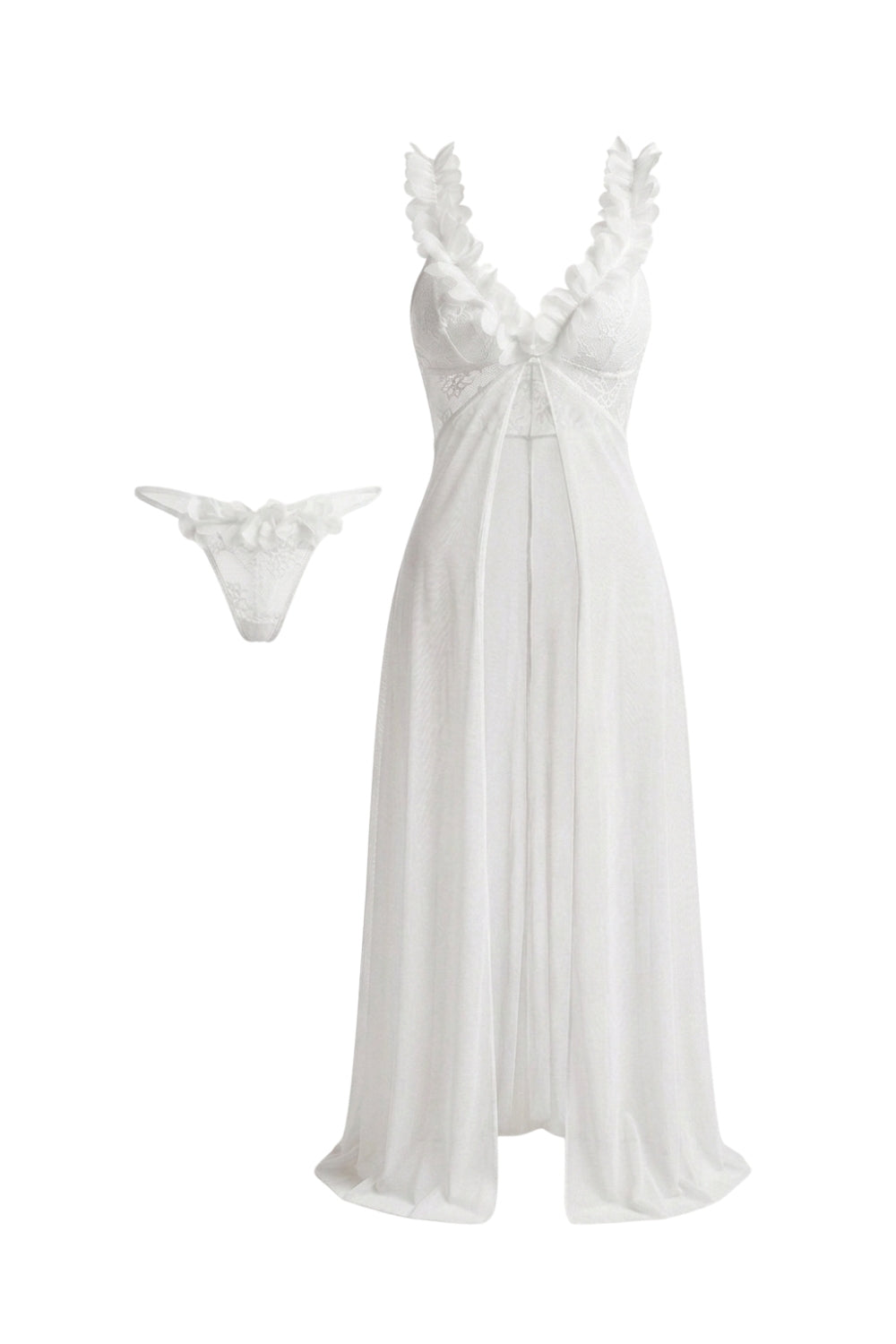 White Sheer Petal Dress
