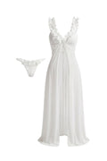 White Sheer Petal Dress