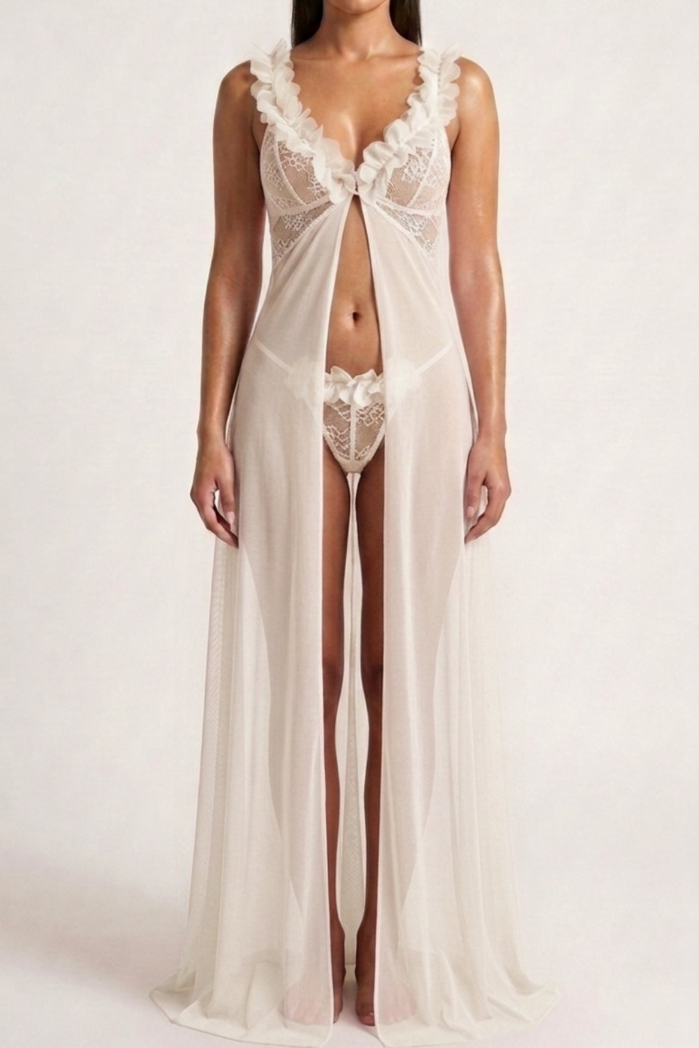 White Sheer Petal Dress