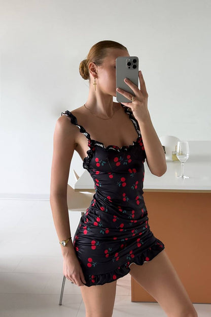 Midnight Cherry Home Dress