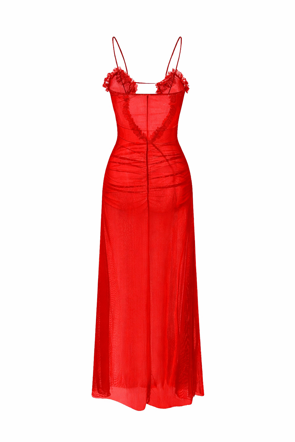 Red Sheer Transparent Dress