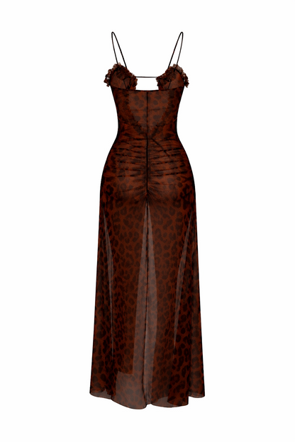 Leopard Sheer Transparent Dress