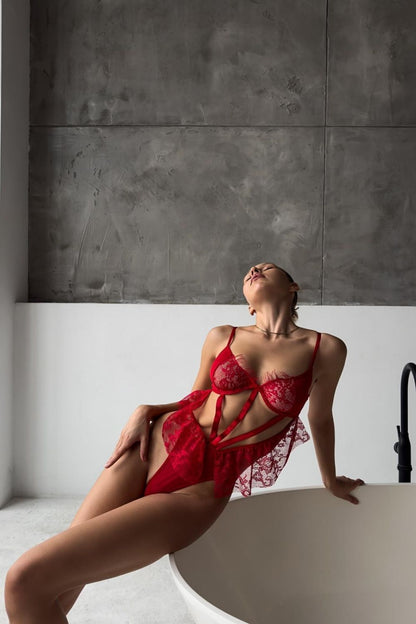Lyria Rouge Lace Bodysuit