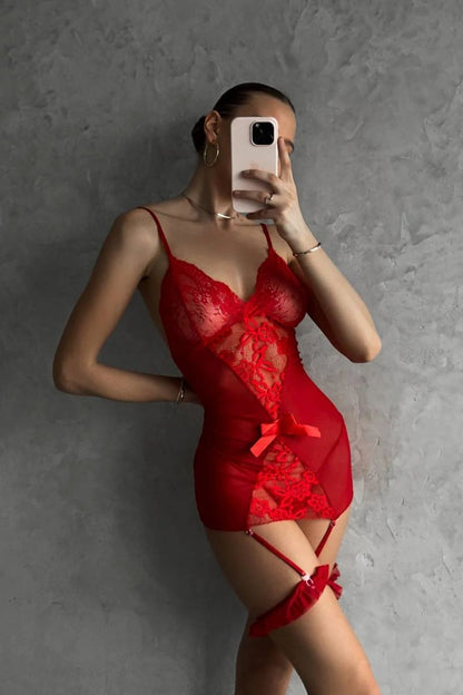 Novara Lace & Mesh Babydoll