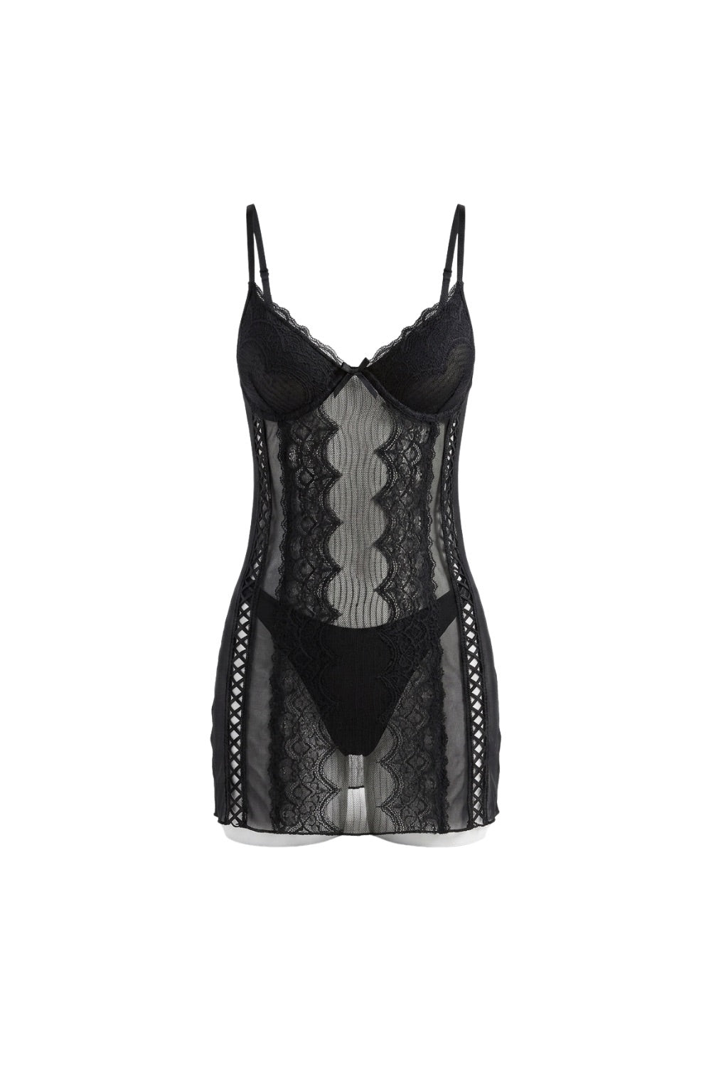 Aveline Lace Corset Babydoll Set